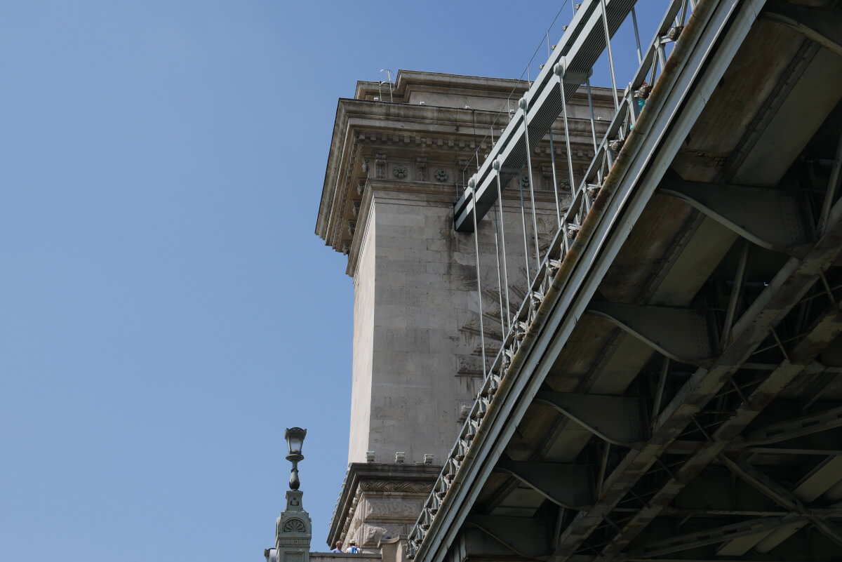 Под Цепным мостом Сечени в Будапеште